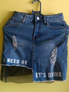 Stylish Rugged Denim Skirt