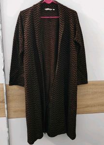 Chevron Pattern Duster Cardigan