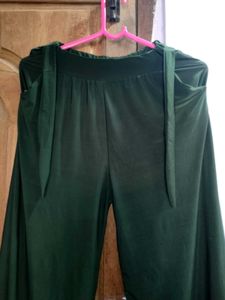 Elegant Green Wide Leg Pants