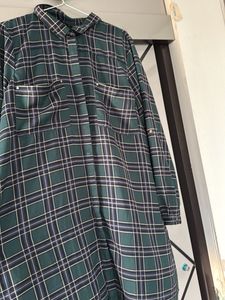 Plaid Long Sleeve Shirt Dress