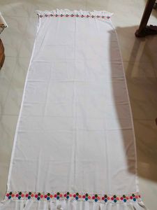 Beautiful White Dupatta With Small Colourful F