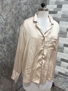 Beige Satin Shirt