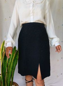 Chic Black Slit Skirt