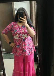 Pink Kurta Set- sharara