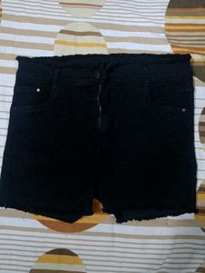 Black Denim Shorts