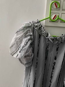 Striped Midi Dress with Ruffles