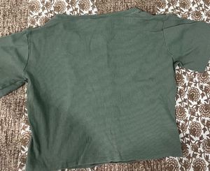 Olive Green Puma Printed Crop Top 🫒