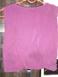 Purple Embellished Crop Top