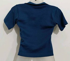 Blue Crop Top