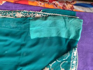 Embroidered Gorgette Silk Saree