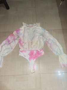 Pastel Tie-Dye Lace Bodysuit