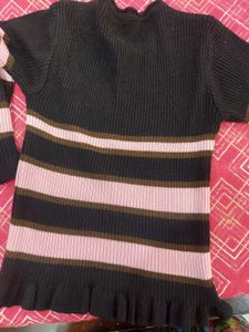 Girls Black Sweater Top