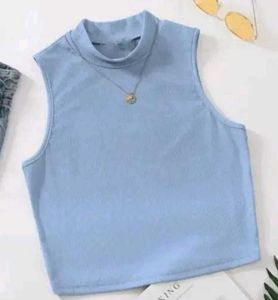 A Crop Top, Colour = Cyan.