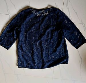 Avirate Navy Lace Top