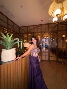 Corset Blouse with Purple pants