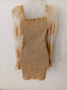 SEXY RIBBED SHEER LACE SLEEVE BODYCON