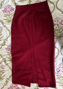 Burgundy Pencil Skirt