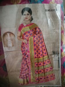 Pink Garden Silk Saree With Attached Blouse Peace