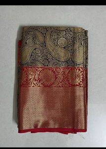 Elegant Black & Gold Saree