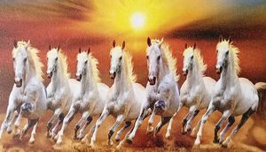 Vastu Runing Seven Horses Painting With