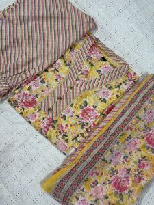 A-Line Floral Print Kurta Set