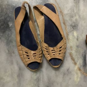 pure leather women flats