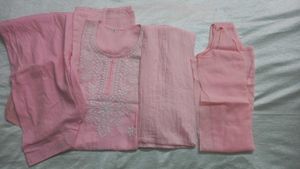 Pink Lukhnowi 4 PC.with Lining