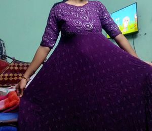 Purple Embroidered Kurta