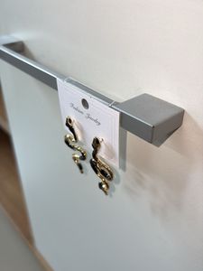 Gold And Black snake Earring