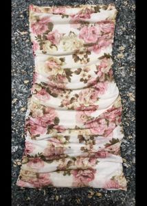Floral Ruched Tube Dress