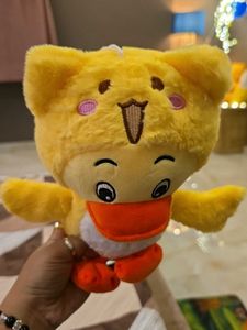 Cute Duck Plushie with Bear Hoodie