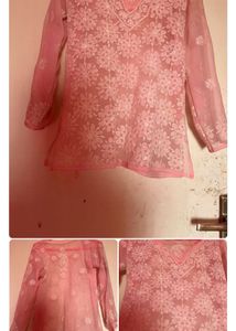 Pink Blue Kurti With Tunic