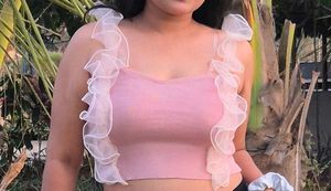 Cute Pink Ruffle Top