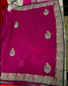 Set Of 3Purple Heavywork Partywear Saree✨💕