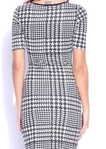 Black In White Printed Bodycone Dress
