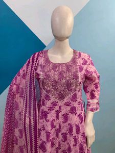 Cotton Kurta Set With Dupatta