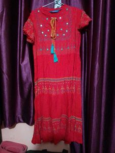 Red Embroidered Dress