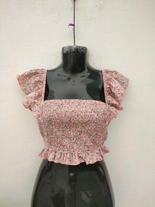 Pink Floral Cute Top🩷