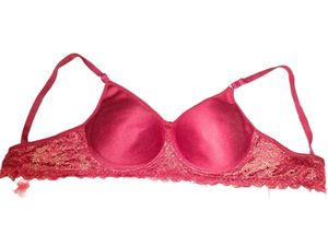 Maroon Lace Trim Bra