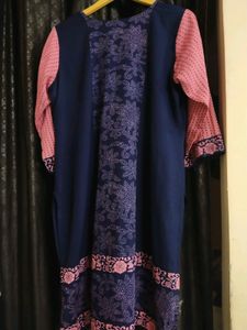 Pink and Blue Kurti Set