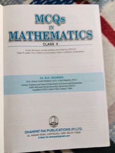 Class 10 RD Sharma CBSE MCQs In Mathematics Math