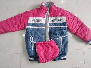 Pink & Blue Puffer Jacket 2in1