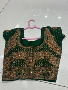 Green Embroidered Blouse 👚