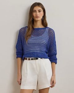 Forever21 Branded Navy Blue Chochet Top