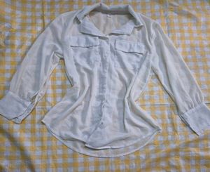 Chic White Button-Down Blouse