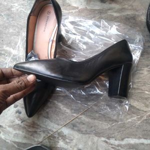 Real Leather Block Heels