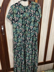 Green Floral Print Dress