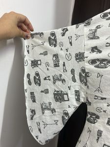 Free Size Ginger Fun Print White Top