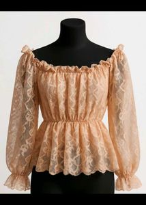 Lace Off-the-Shoulder Peplum Top