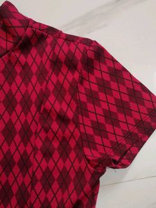 Red Argyle Dress